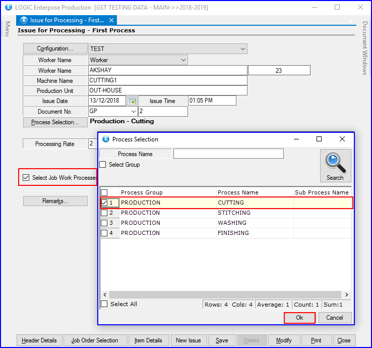 Issue For Processing - First Process-2